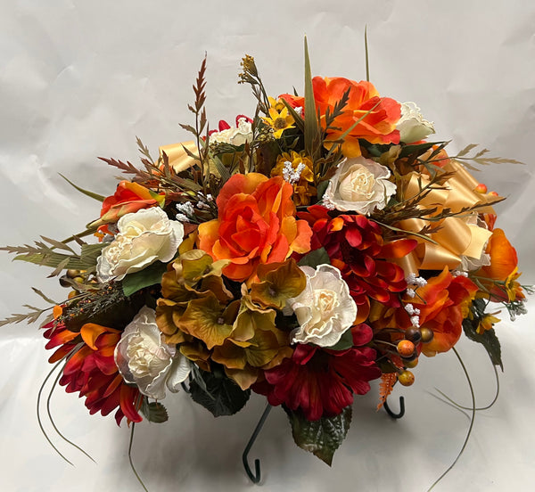 Artificial Stone Saddle - Orange, Taupe, Cream and Yellow