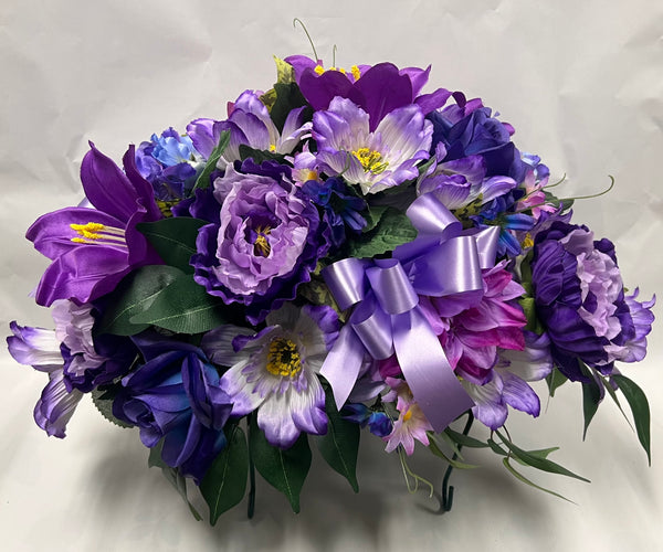 Artificial Stone Saddle -Purple, Mauve and Blue