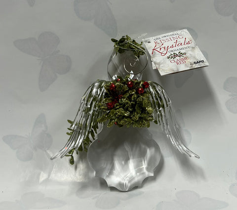 Kissing Krystals -Mini Angel Ornament -Classic Red