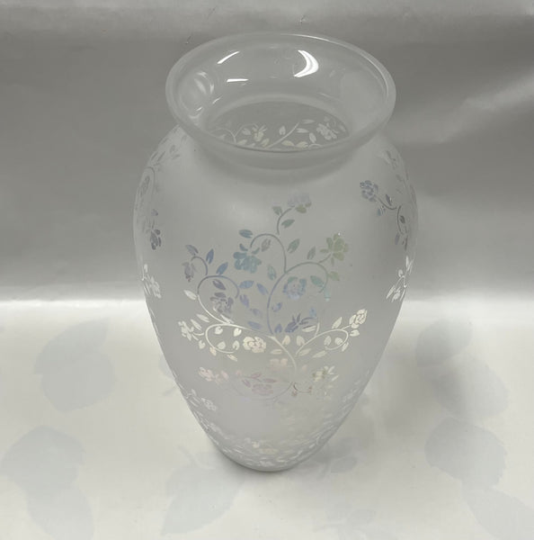 Frosted Iridescent- Glass Vase