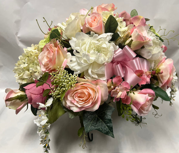 Artificial Stone Saddle - Peach/ Pink, Rose/Pink, Cream, Light Green and White