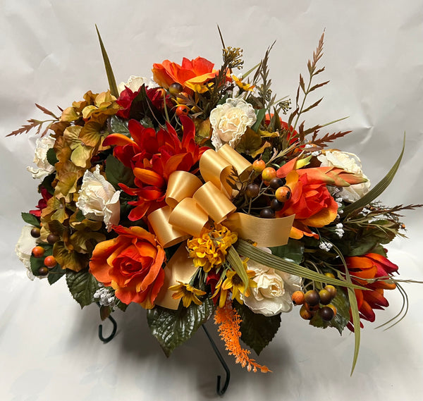 Artificial Stone Saddle - Orange, Taupe, Cream and Yellow