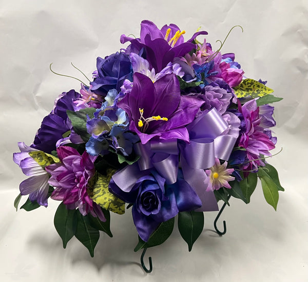 Artificial Stone Saddle -Purple, Mauve and Blue