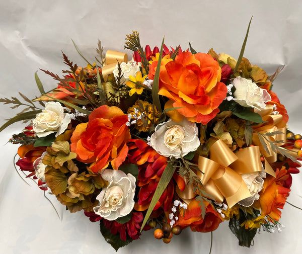 Artificial Stone Saddle - Orange, Taupe, Cream and Yellow