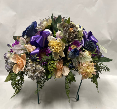 Artificial Stone Saddle -Navy, Dusty Blue, Peach, Purple and Cream