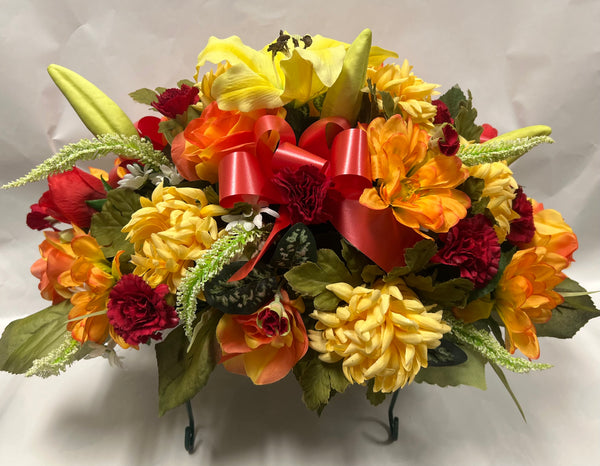 Artificial Stone Saddle- Orange, Red, Yellow and White