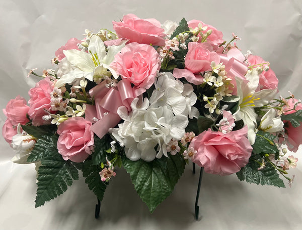 Artificial Stone Saddle - Light Pink and White