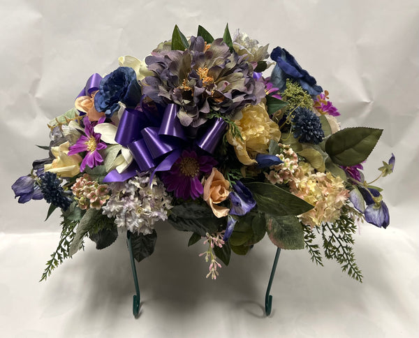 Artificial Stone Saddle -Navy, Dusty Blue, Peach, Purple and Cream