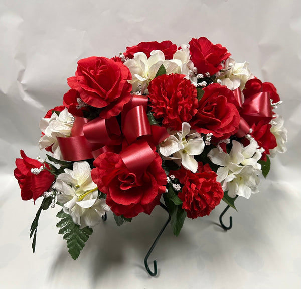 Artificial Stone Saddle -Red and Ivory