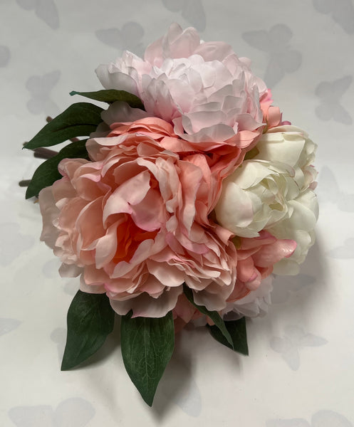 Peony Bouquet -Pink, Peach, Coral and Ivory
