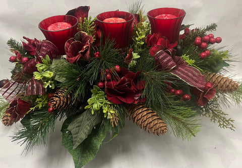 Artificial Christmas Arrangement -  Long and Low