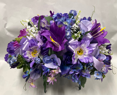 Artificial Stone Saddle -Purple, Mauve, Blue and White
