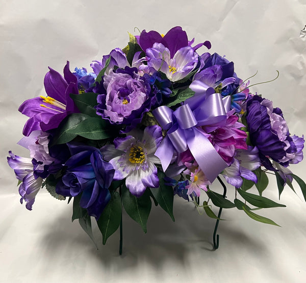 Artificial Stone Saddle -Purple, Mauve and Blue