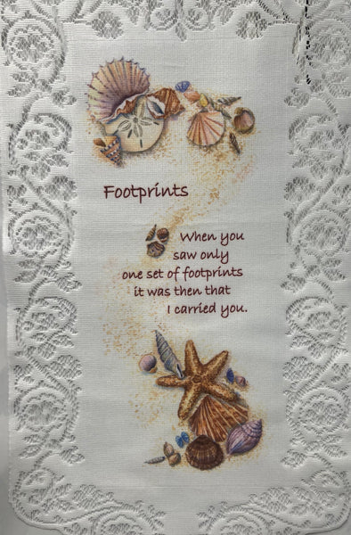 Seashell & Footprints -Lace Wall Hanging