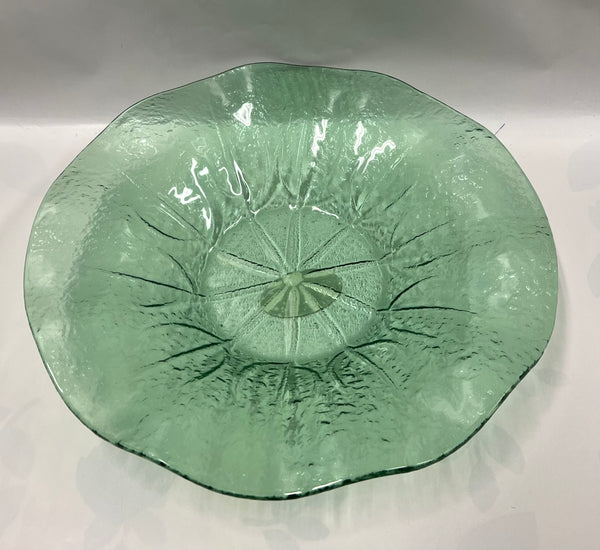 Green Glass Serving Bowl