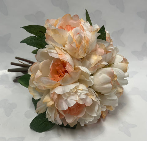 Peony Bouquet -Peach/ Ivory