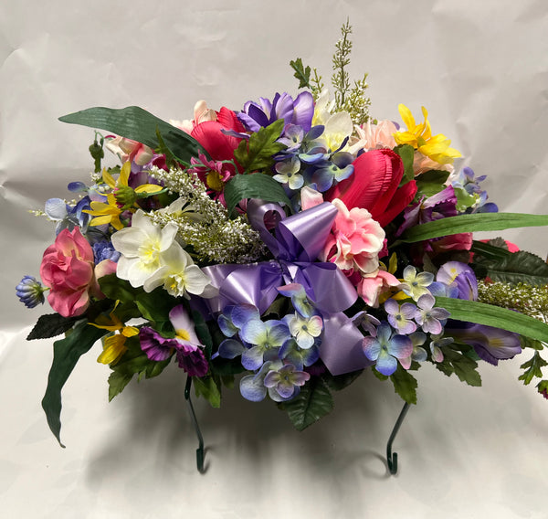 Artificial Stone Saddle- Mauve, Hot Pink, Periwinkle, Yellow, Peach and White