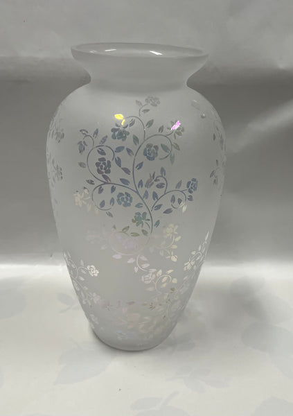 Frosted Iridescent- Glass Vase