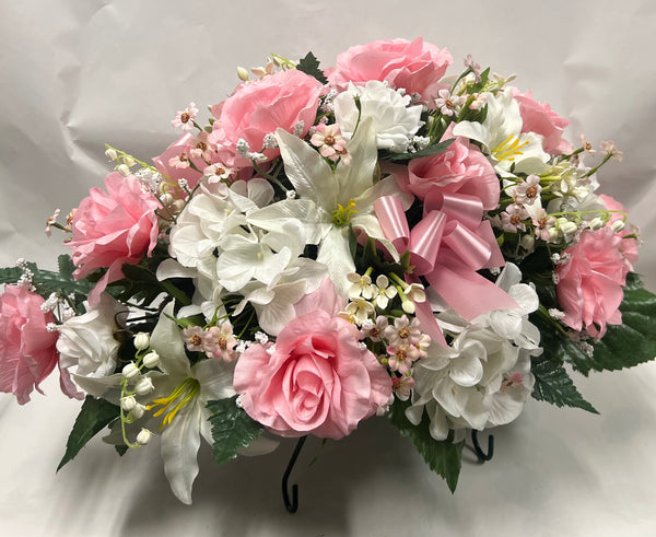 Artificial Stone Saddle - Light Pink and White