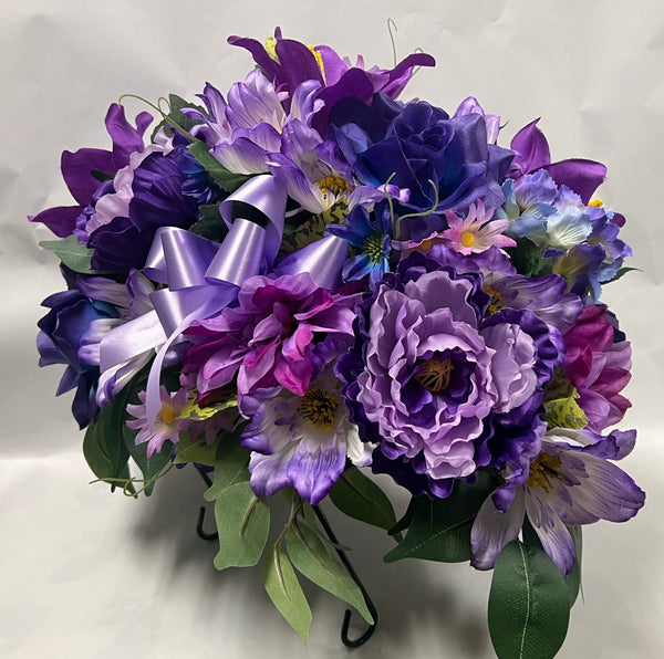 Artificial Stone Saddle -Purple, Mauve and Blue