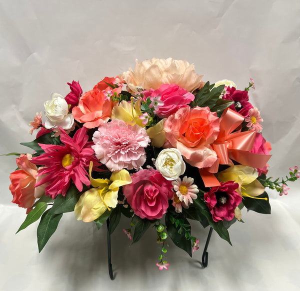 Artificial Stone Saddle -Hot Pink, Peach, White, Coral, Yellow and Soft Pink