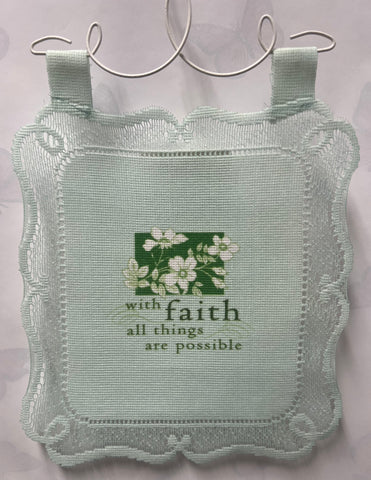 With Faith -Small Lace Wall Hanging