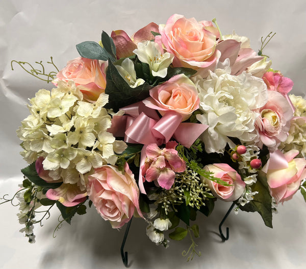 Artificial Stone Saddle - Peach/ Pink, Rose/Pink, Cream, Light Green and White