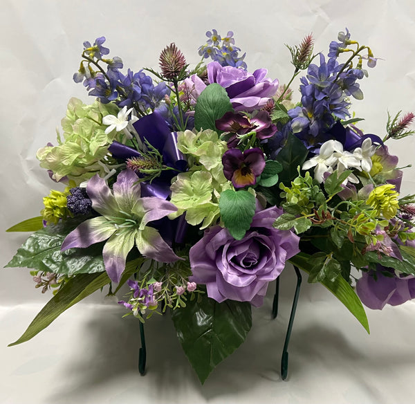 Artificial Stone Saddle -Mauve, Lime Green, Plum, Periwinkle and White