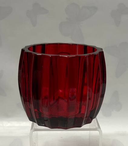 Red Glass Candle Holder