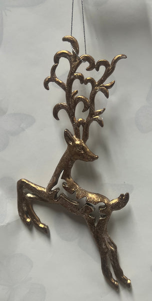 Bronze Carved Deer Tree Ornament