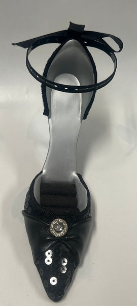 Ring/ Earring Holder -Black Sequin