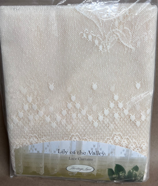 Lily Of The Valley - 60"x45" Lace Curtains Panel -Ecru