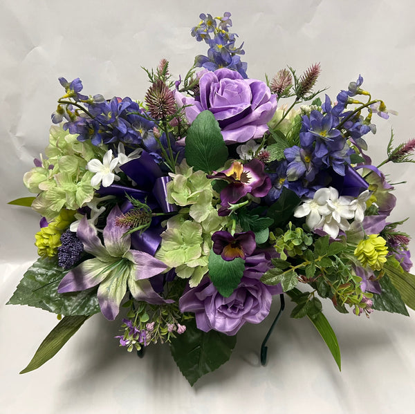 Artificial Stone Saddle -Mauve, Lime Green, Plum, Periwinkle and White