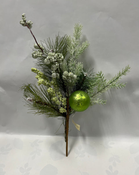 Long Needle Pine /Ball/ Berry Pick -Green/Silver
