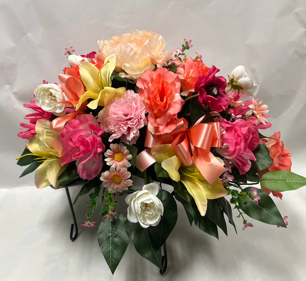 Artificial Stone Saddle -Hot Pink, Peach, White, Coral, Yellow and Soft Pink