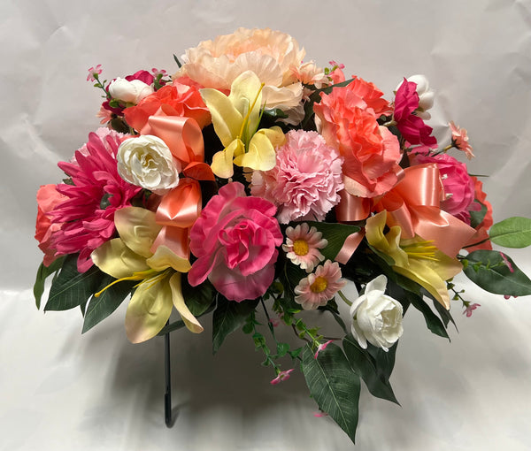 Artificial Stone Saddle -Hot Pink, Peach, White, Coral, Yellow and Soft Pink