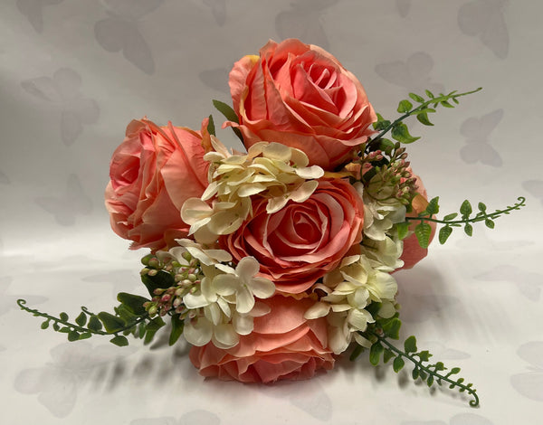 Rose and Hydrangea Bouquet -Coral