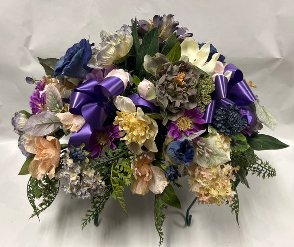 Artificial Stone Saddle -Navy, Dusty Blue, Peach, Purple and Cream
