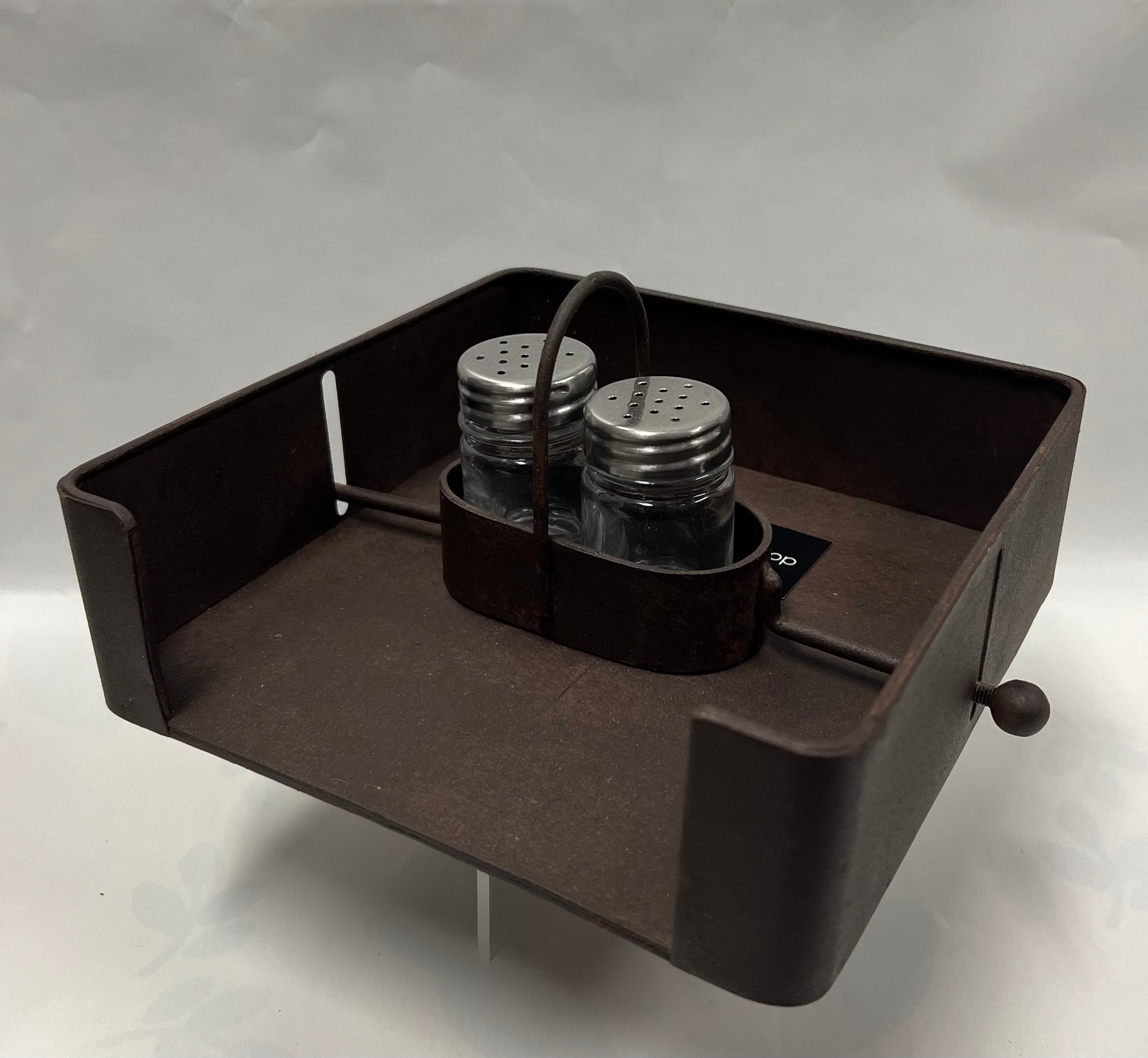 Metal Napkin Holder with Salt and Pepper Shakers