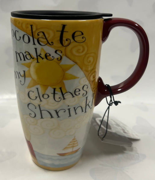 Chocolate Makes My Clothes Travel Mug