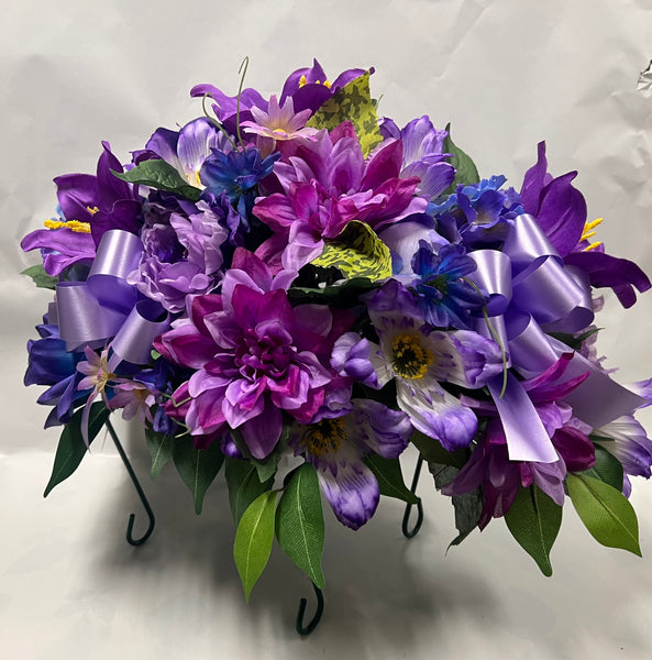 Artificial Stone Saddle -Purple, Mauve and Blue