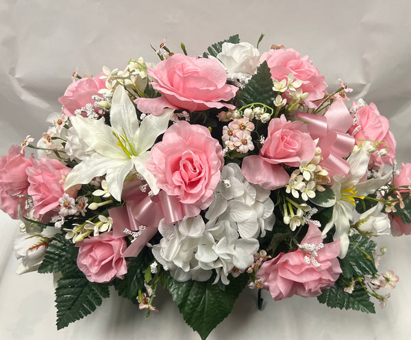 Artificial Stone Saddle - Light Pink and White