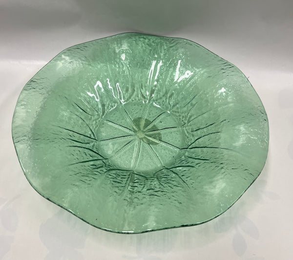 Green Glass Serving Bowl