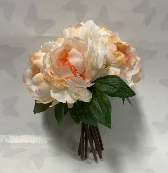 Peony Bouquet -Peach/ Ivory