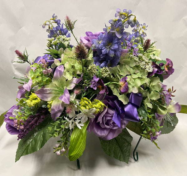 Artificial Stone Saddle -Mauve, Lime Green, Plum, Periwinkle and White