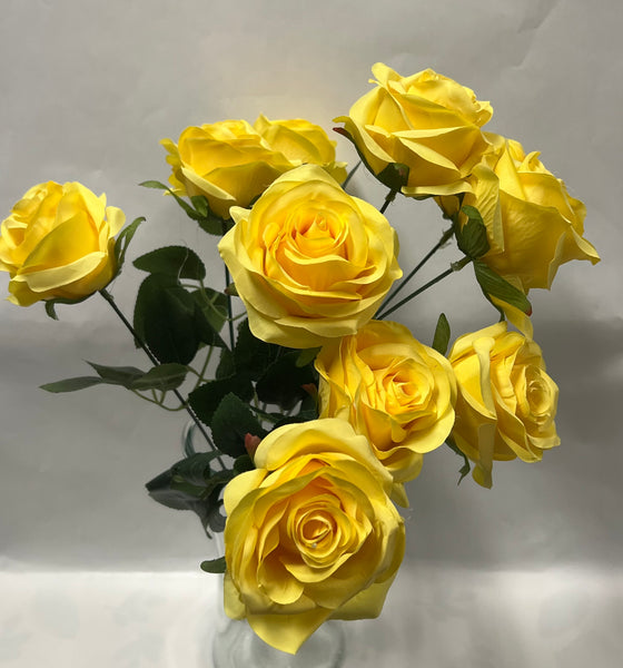 Artificial Rose Bush -Yellow