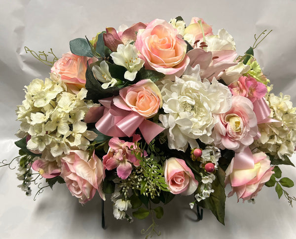 Artificial Stone Saddle - Peach/ Pink, Rose/Pink, Cream, Light Green and White