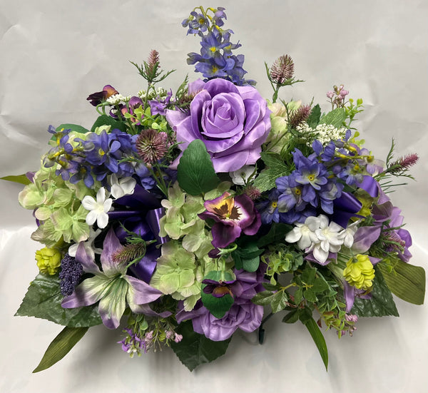 Artificial Stone Saddle -Mauve, Lime Green, Plum, Periwinkle and White