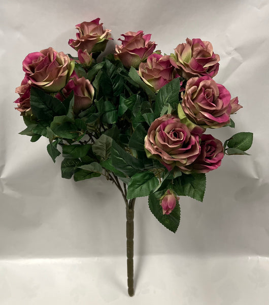 Rose Bush -Sage/Burgundy