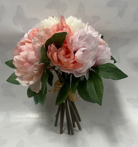 Peony Bouquet -Pink, Peach, Coral and Ivory